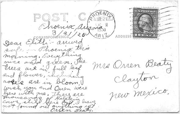 Post Card7 sent by Orren Beaty
